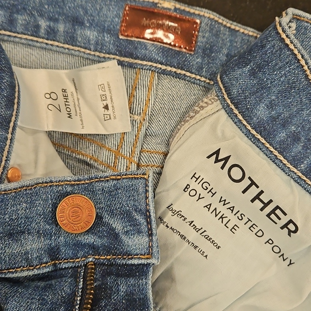💕MOTHER💕 The High Waisted Pony Boy Ankle Jeans ~ Loafers and Lassos 28 NWT - Picture 16 of 16